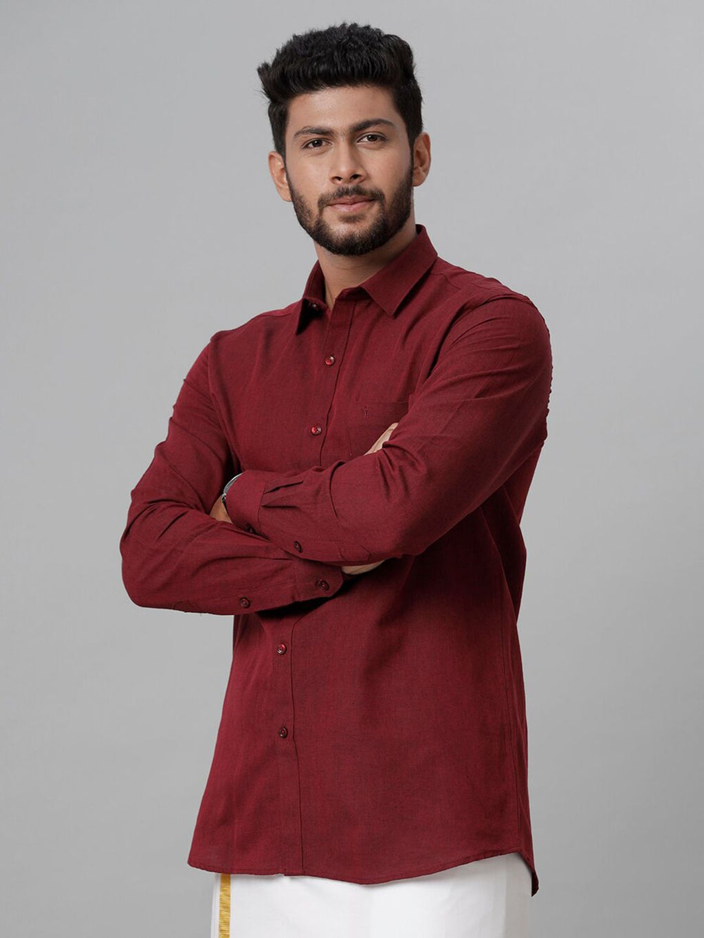  Ramraj Spread Collar Casual Linen Shirt