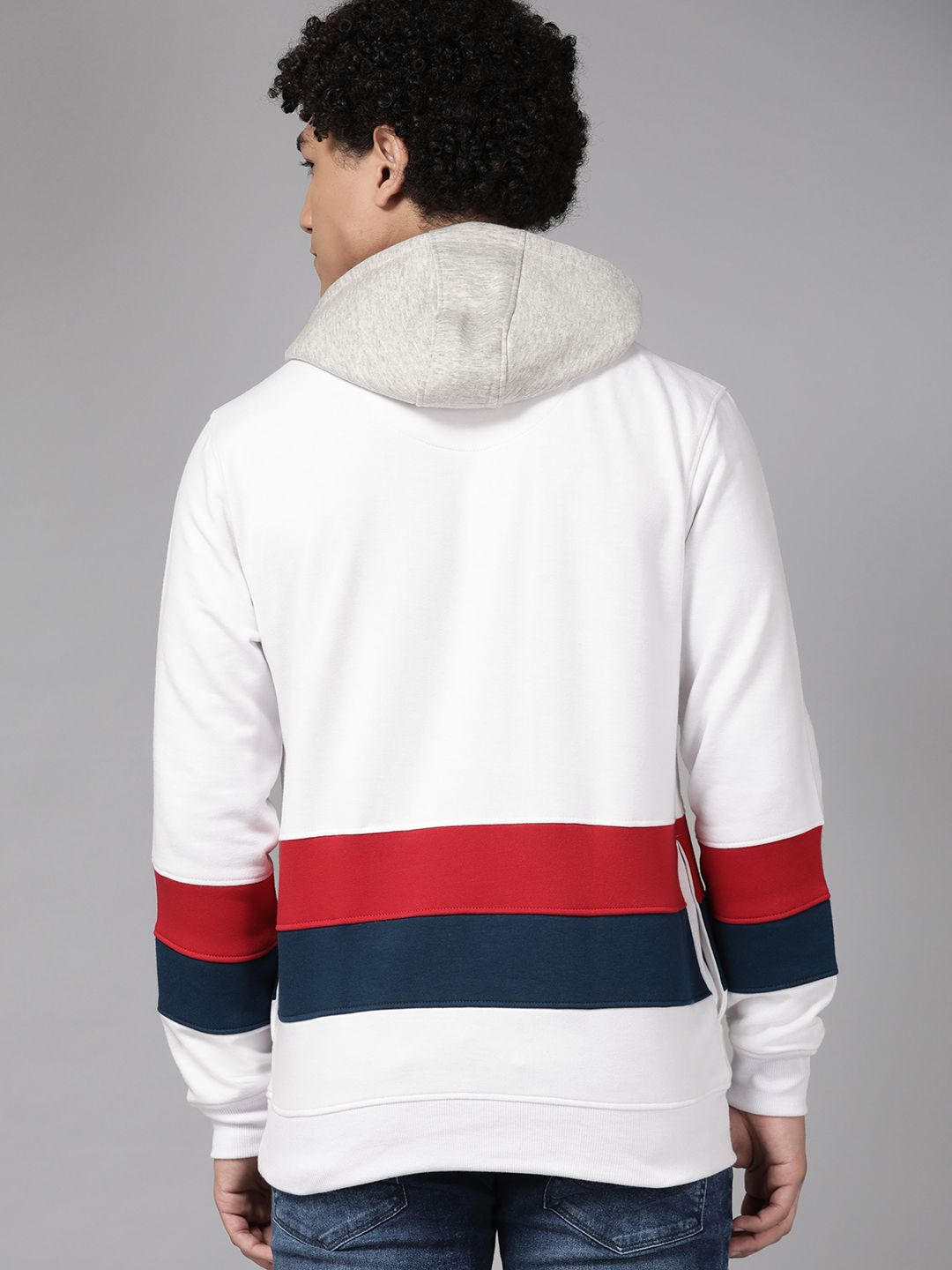  Roadster Men Colourblocked Hooded Sweatshirt