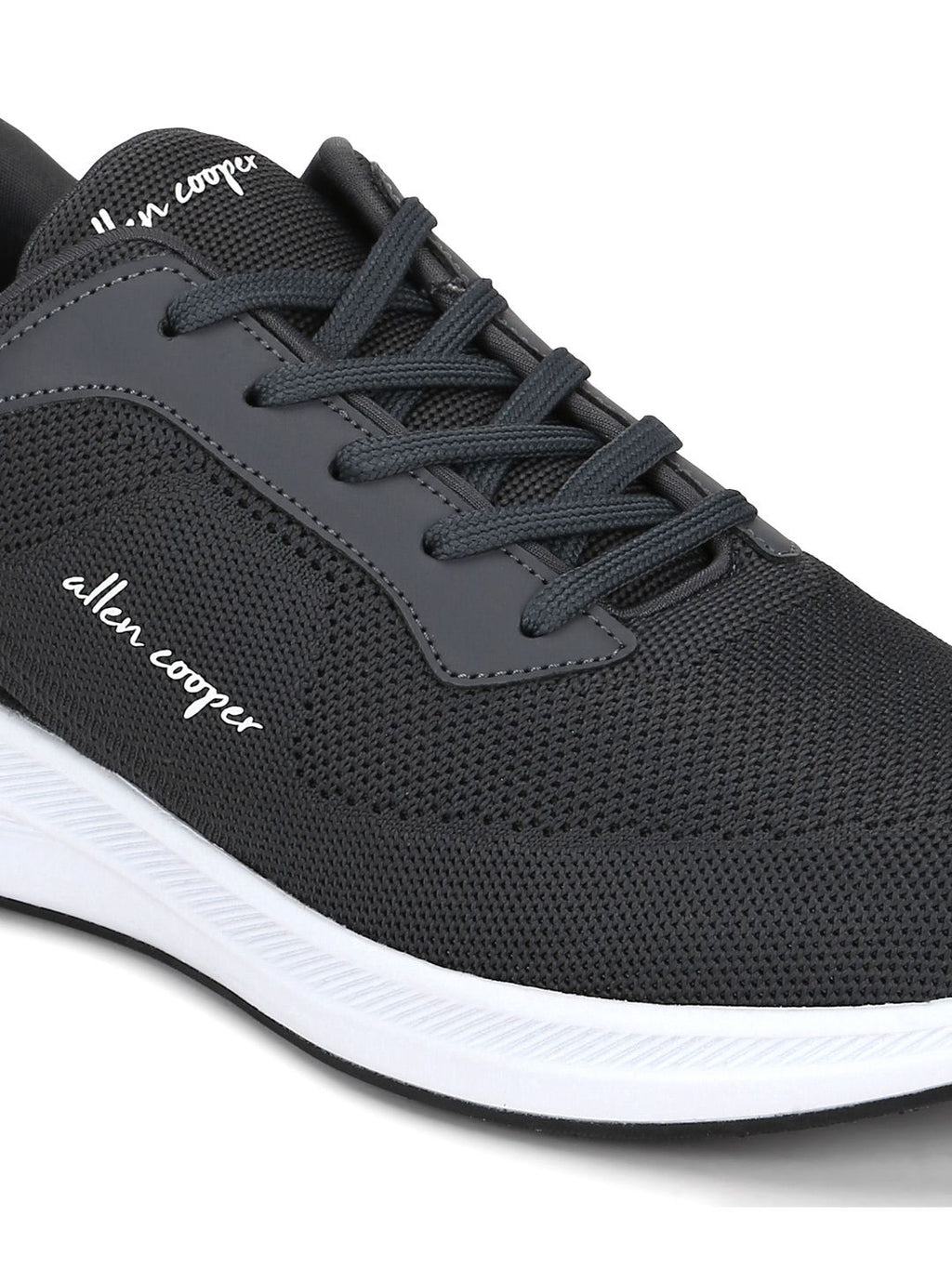  Allen Cooper Men Grey Mesh Running Non-Marking Shoes