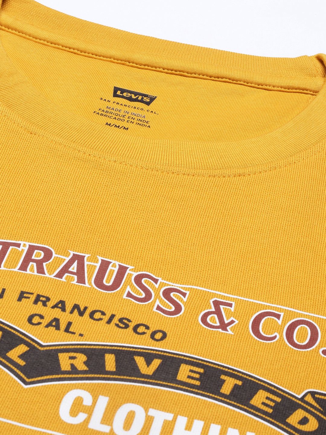  Levis Men Yellow Printed Pure Cotton Sweatshirt