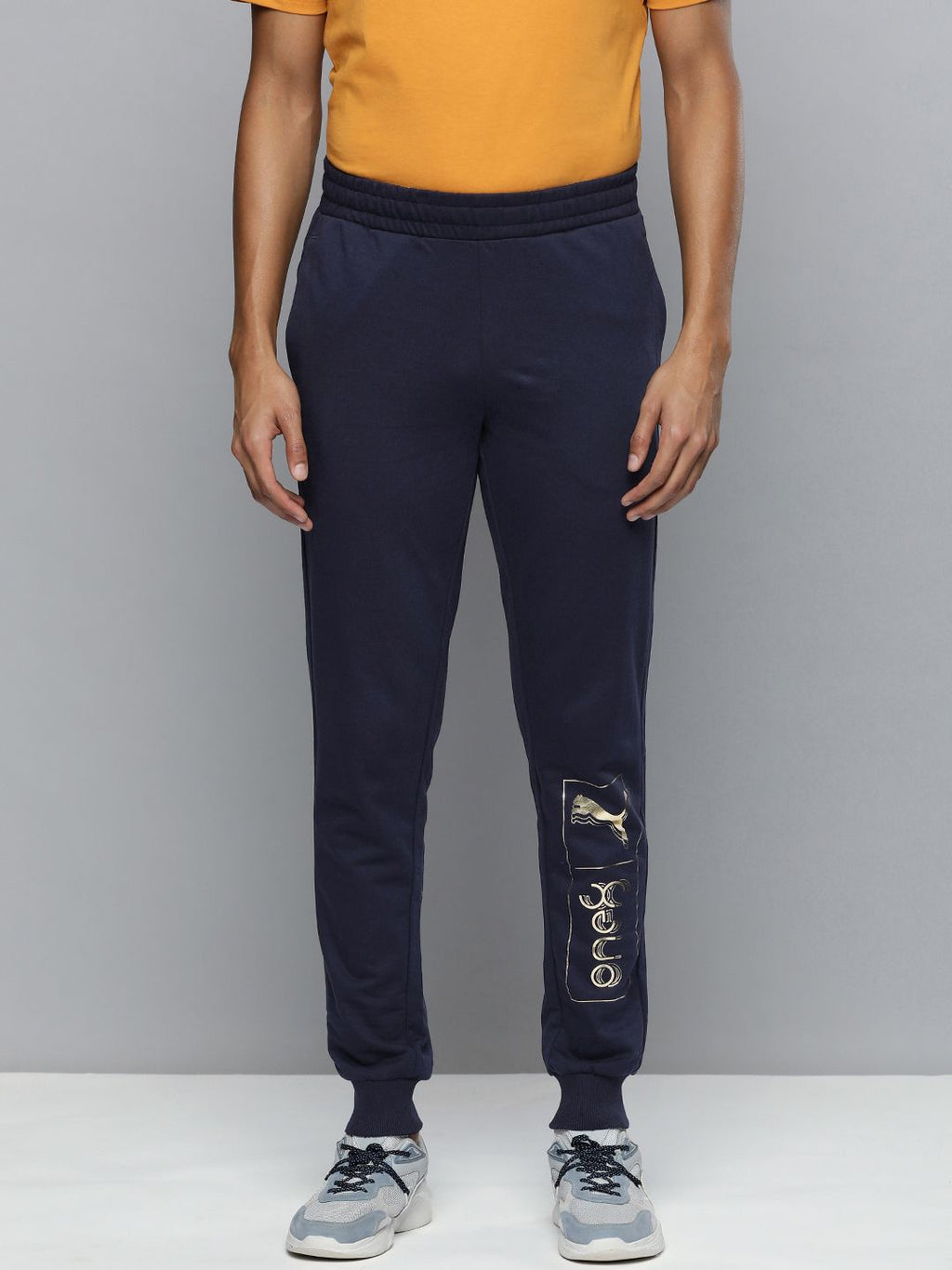  One8 X PUMA Men Brand Logo Printed Gold Foil Joggers