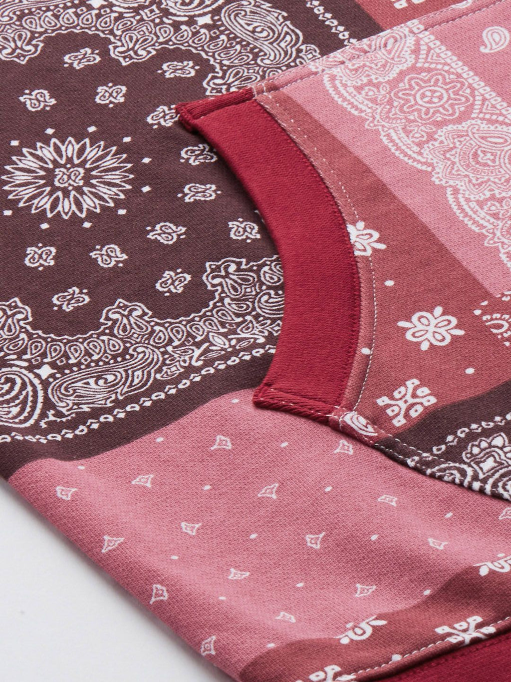  Levis Men Red & Pink Bohemian Printed Pure Cotton Hooded Sweatshirt