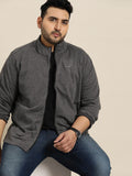  Sztori Men Plus Size Charcoal Grey Solid Sweatshirt