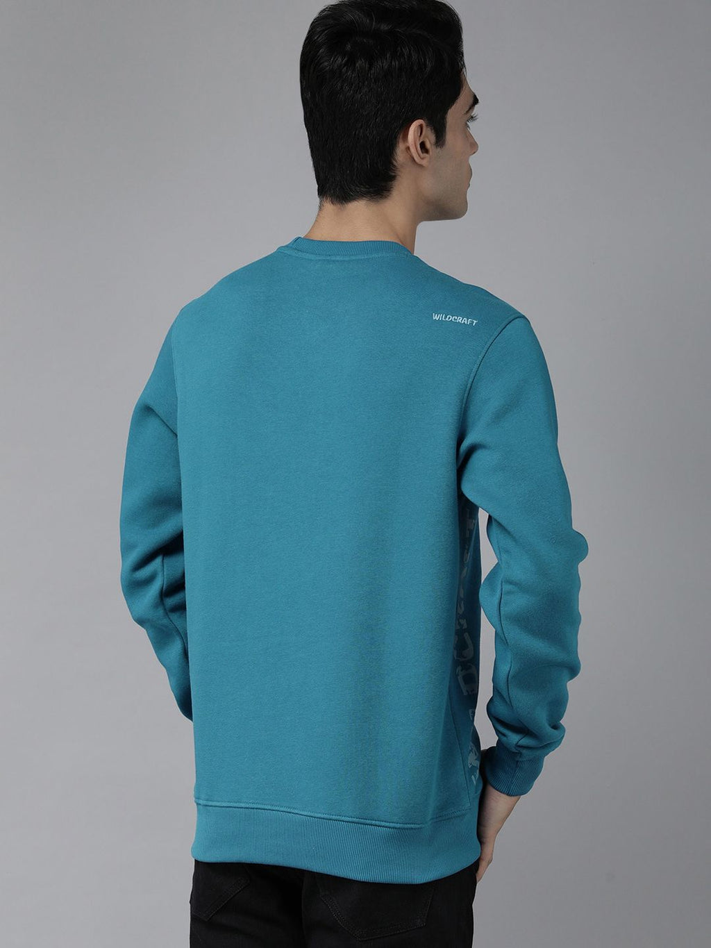  Wildcraft Men Teal Blue Solid Sweatshirt