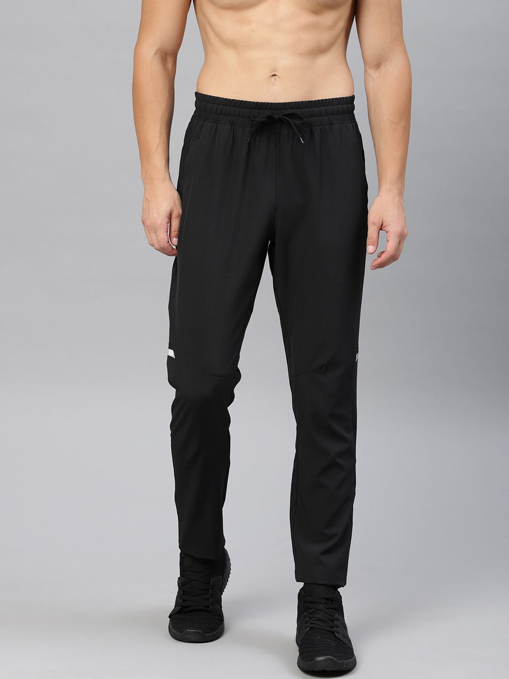  HRX By Hrithik Roshan Men Black Solid Slim Fit Rapid-Dry Running Track Pants