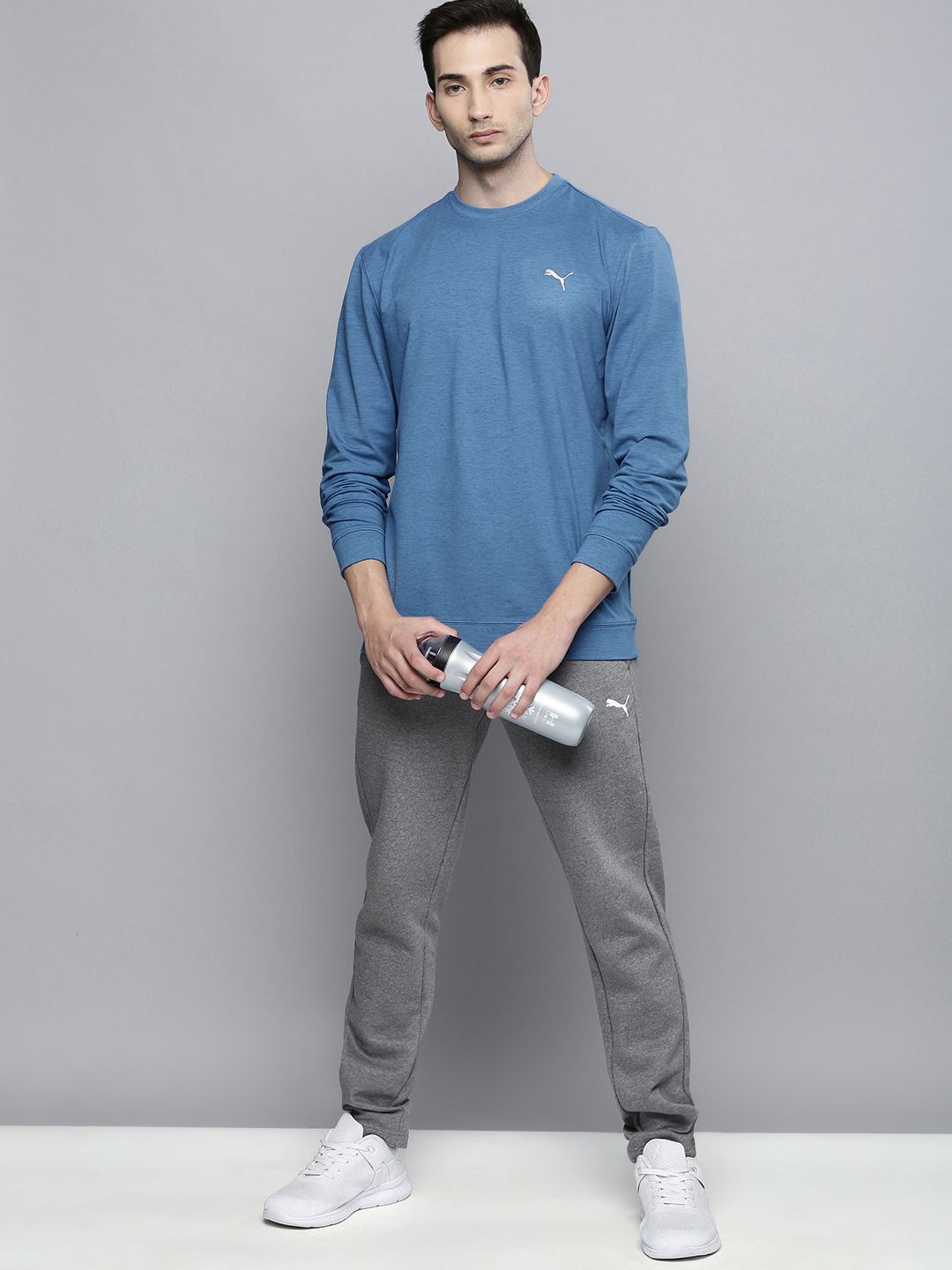  Puma Men Teal Blue CLOUDSPUN Crew Golf Sweatshirt