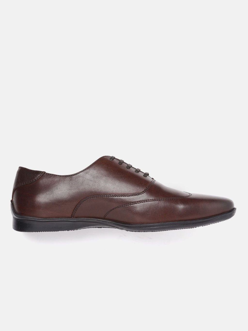  Louis Philippe Men Coffee Brown Leather Solid Formal Oxfords