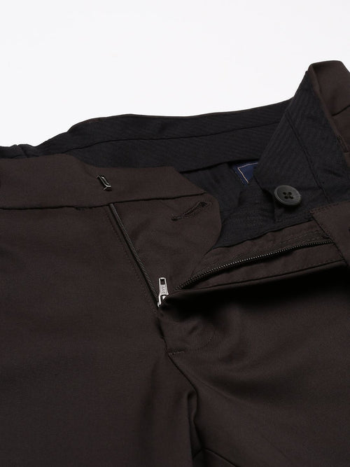  Arrow Men Brown Tailored Fit Formal Trousers