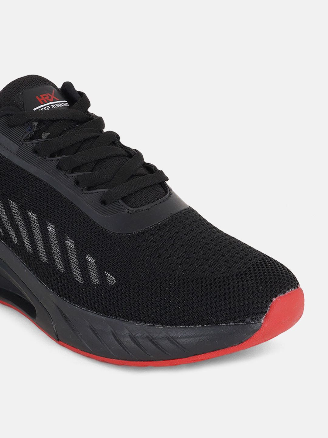  HRX By Hrithik Roshan Men Black & Red Textile Marking Running Shoes