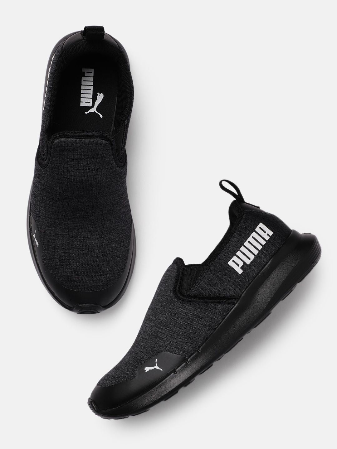  Puma Men Charcoal Grey Melange Turf Slip-On Regular Running Shoes