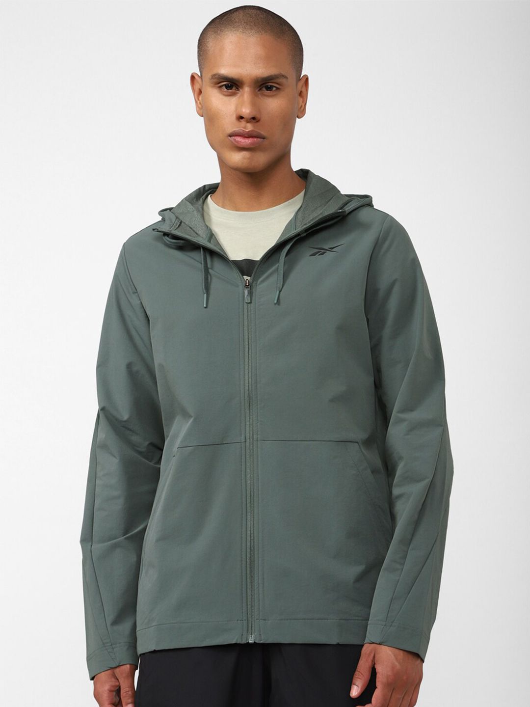  Reebok Men Ltwt Woven FZ Hooded Sweatshirt
