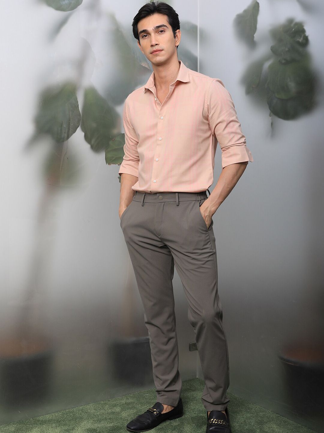  RARE RABBIT Spread Collar Slim Fit Cotton Formal Shirt