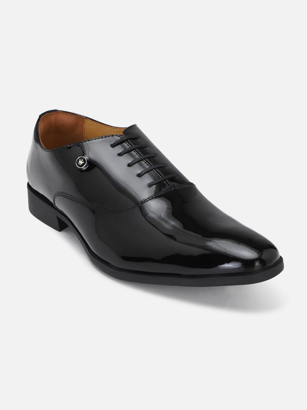  Louis Philippe Men Black Solid Leather Formal Derbys