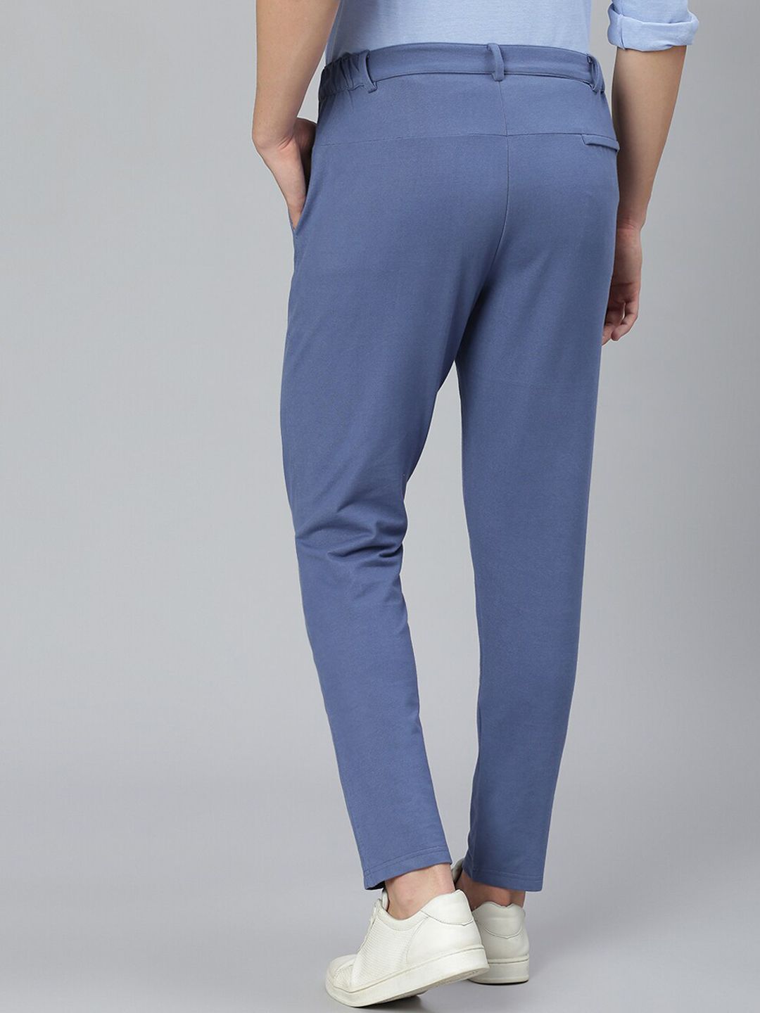  Slowave Men Straight Fit High-Rise Cotton Chinos Trousers