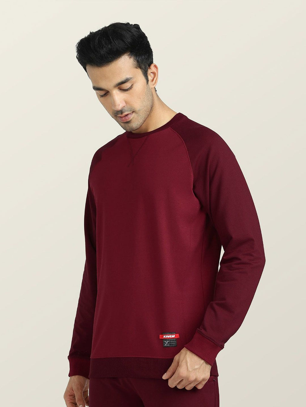  XYXX Men Maroon Cotton Antimicrobial Sweatshirt