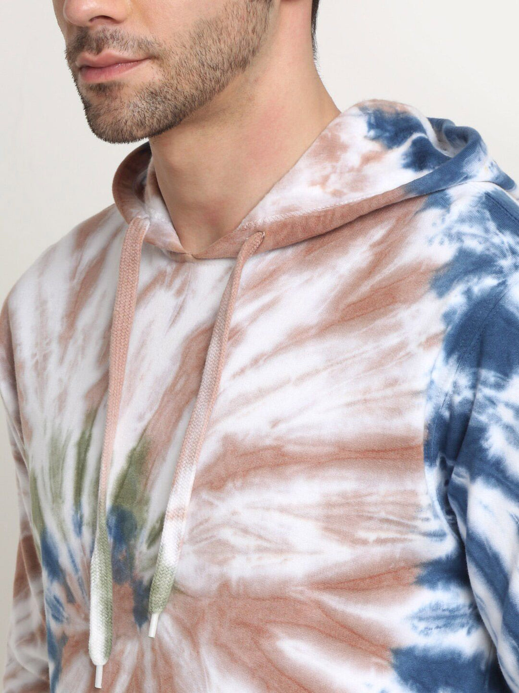  Ennoble Men Blue Printed Hooded Sweatshirt