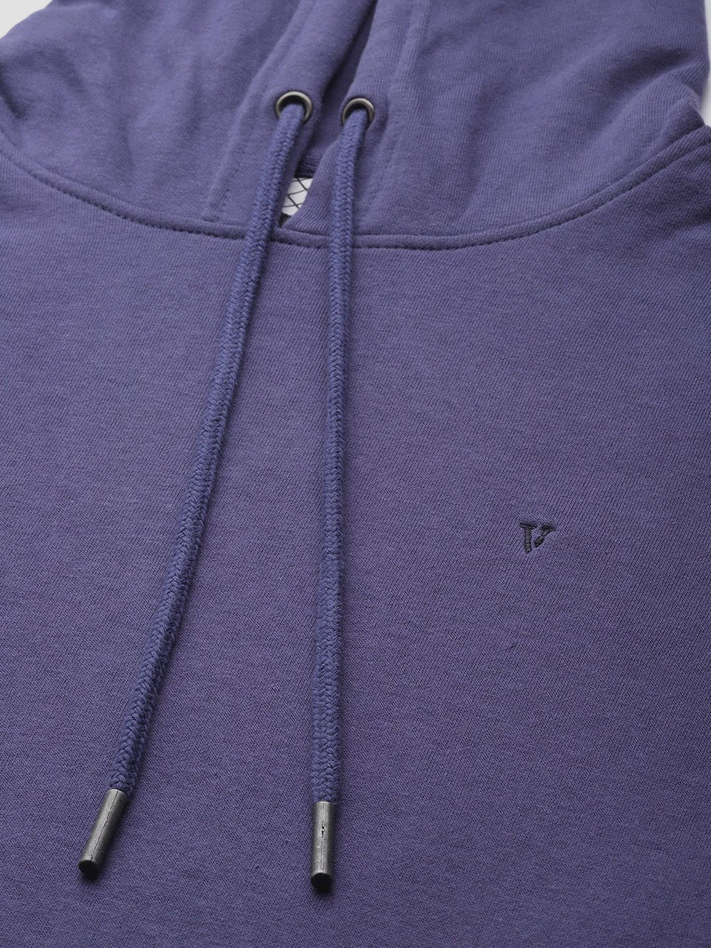  Van Heusen Men Purple Hooded Sweatshirt