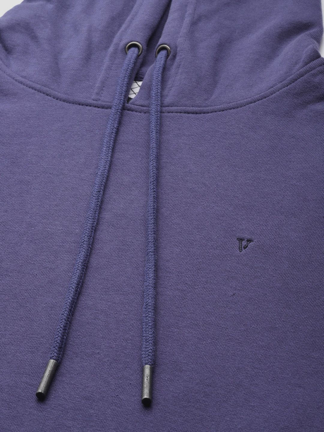  Van Heusen Men Purple Hooded Sweatshirt