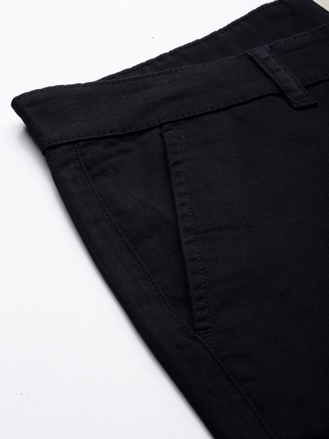  WROGN Men Black Slim Fit Solid Chinos