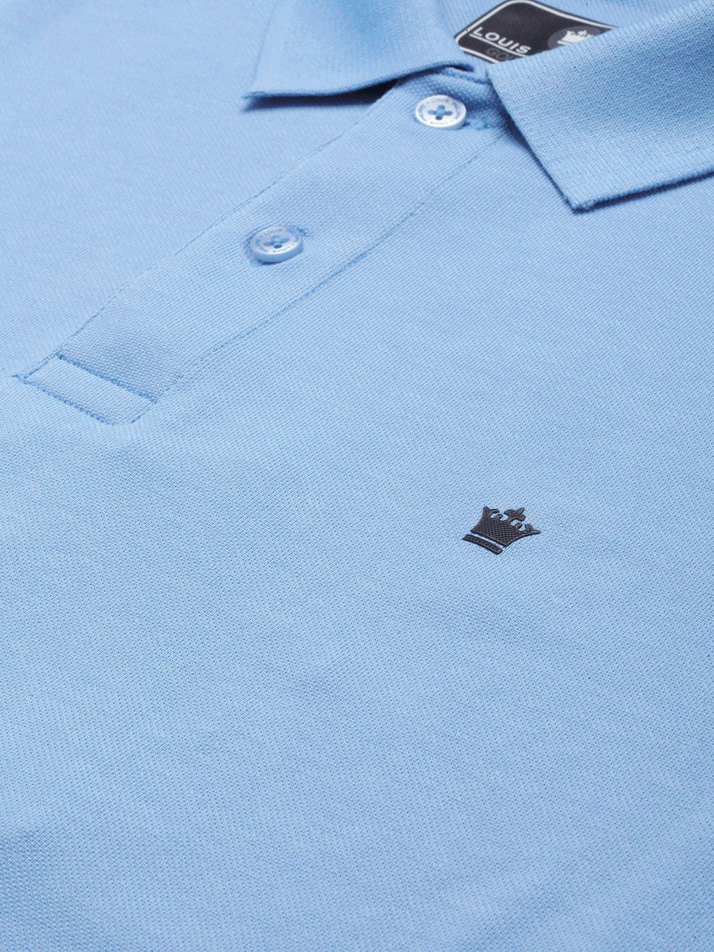  Louis Philippe Men Blue Polo Collar T-shirt