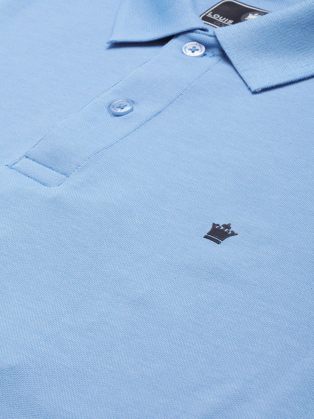  Louis Philippe Men Blue Polo Collar T-shirt