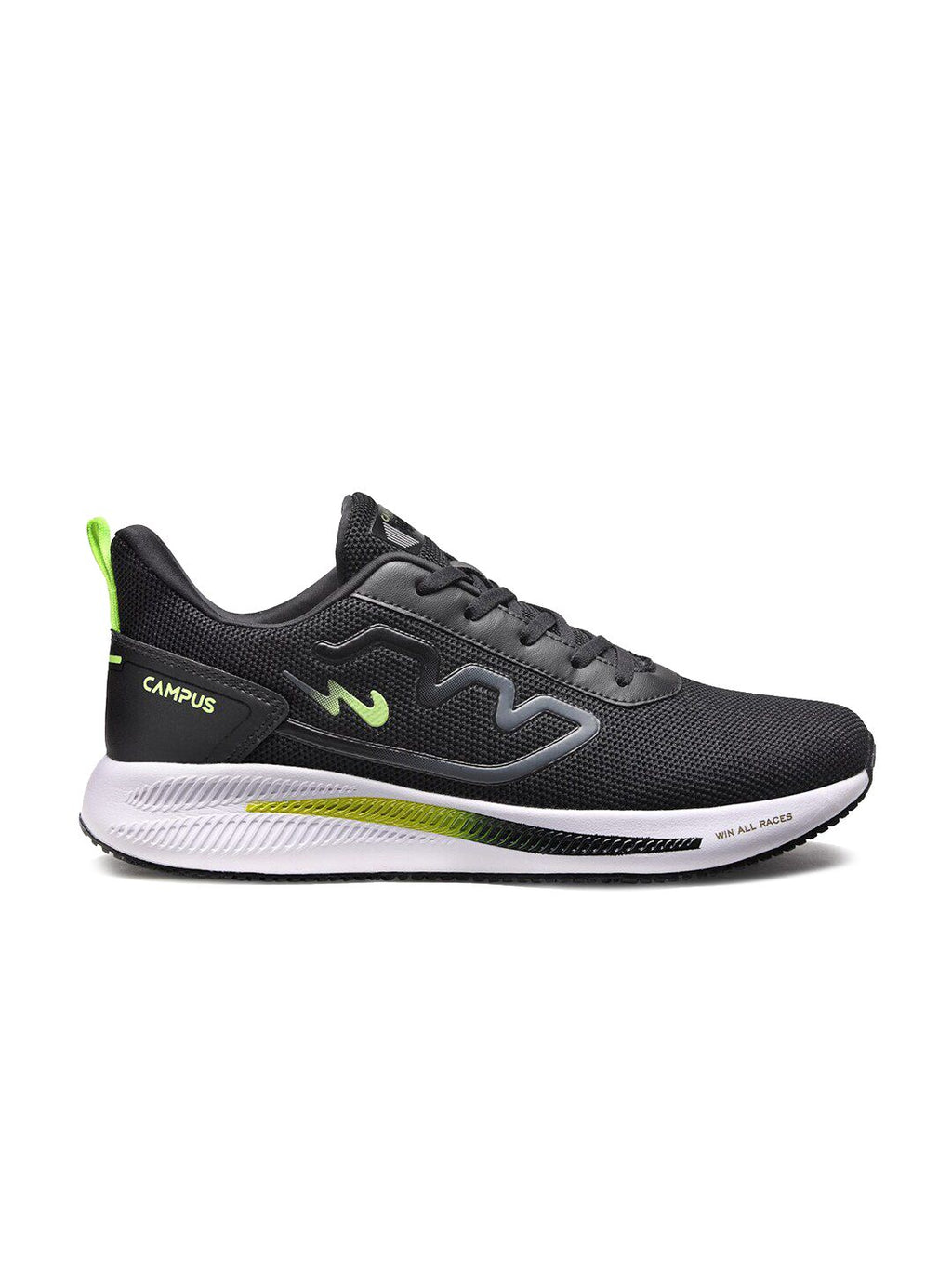  Campus Men Black Mesh Running Shoes