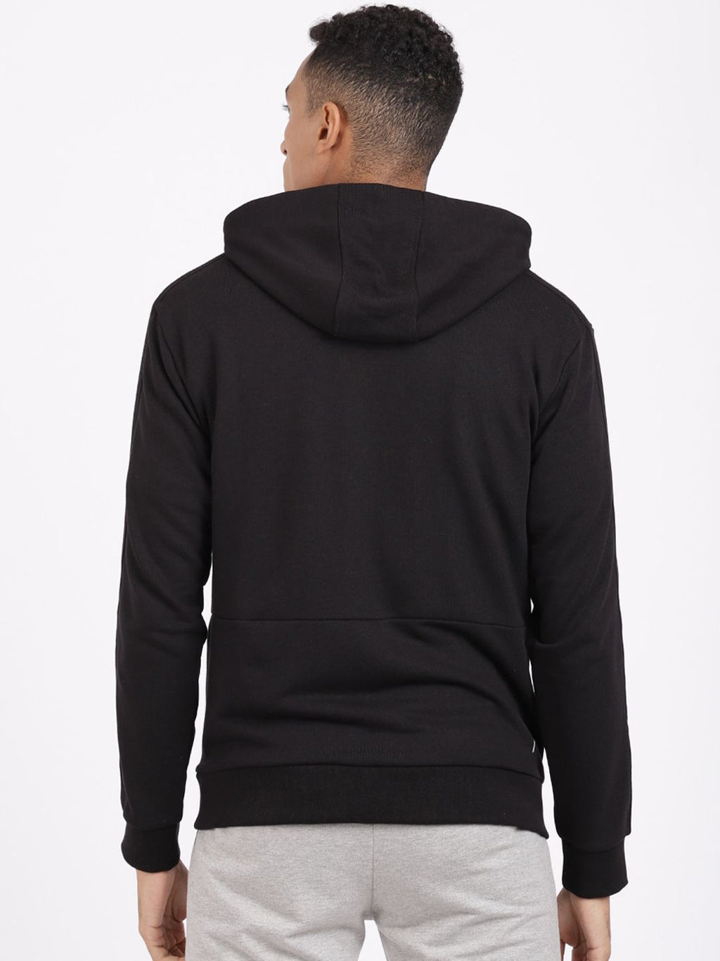  Head Mens Black Solid Hooded Sweatshirt