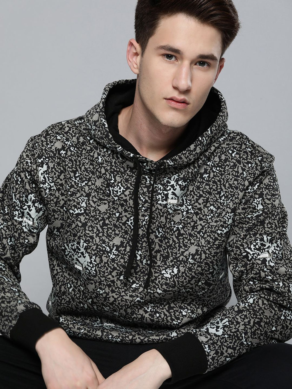  Puma Men Brand Love Metallic Hooded Regular Fit Sweatshirt