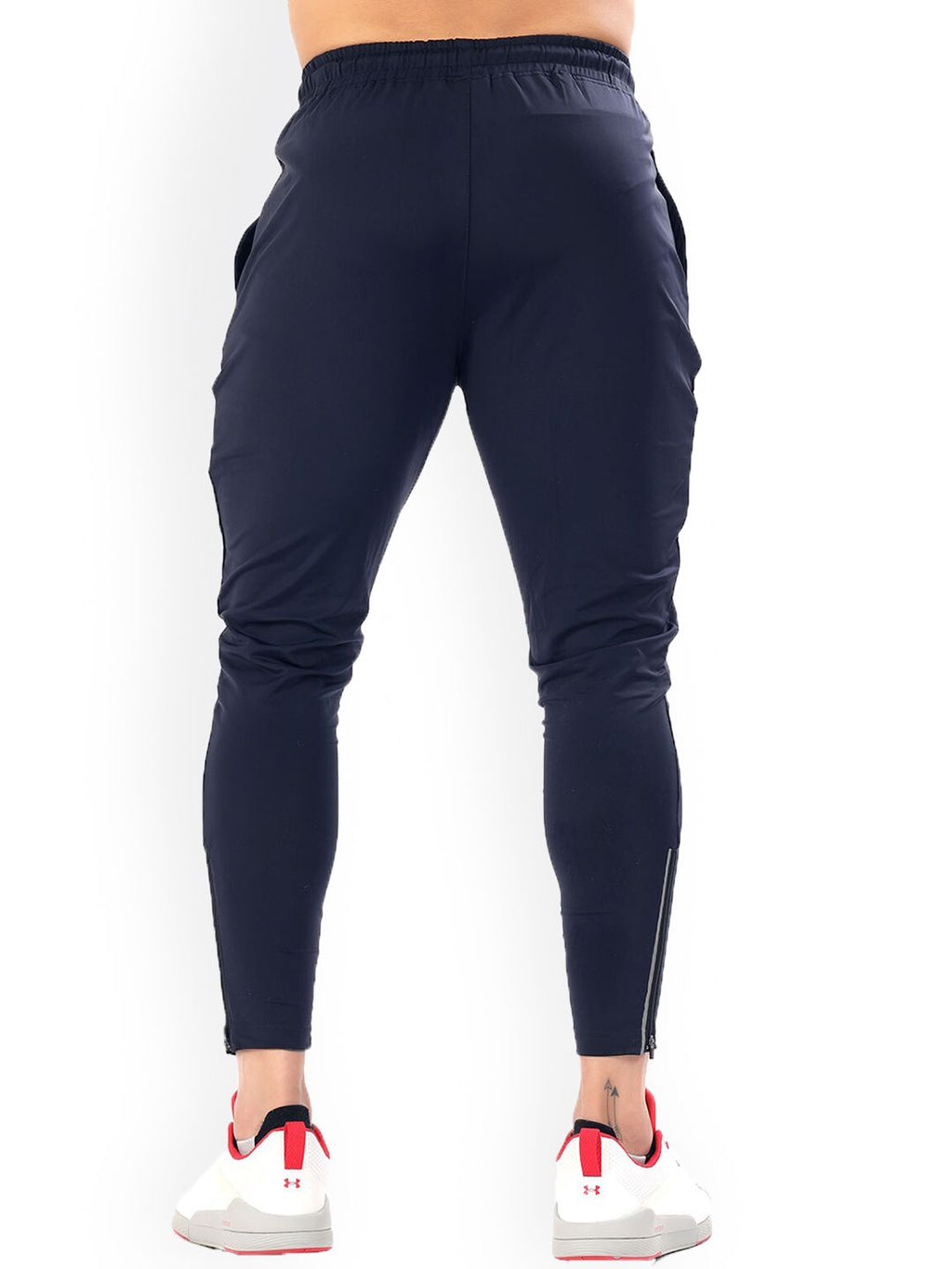  FUAARK Men Navy Blue Solid Anti-Odour Drawstring Track Pants