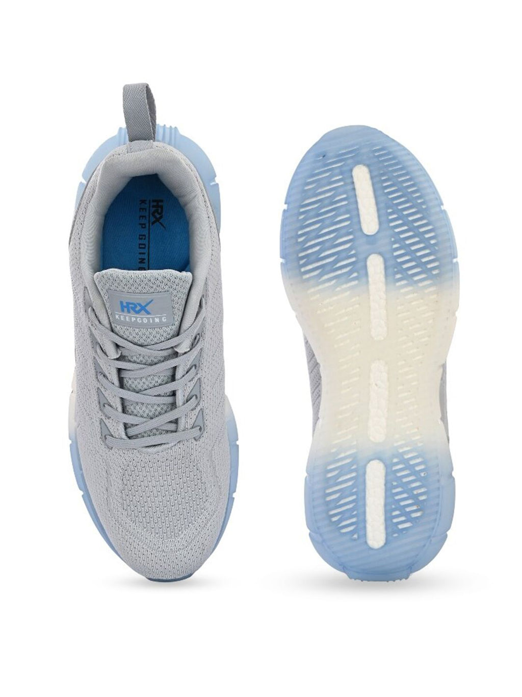 HRX By Hrithik Roshan Men Grey Mesh Lace-Up Memory Foam Walking Non-Marking Shoes