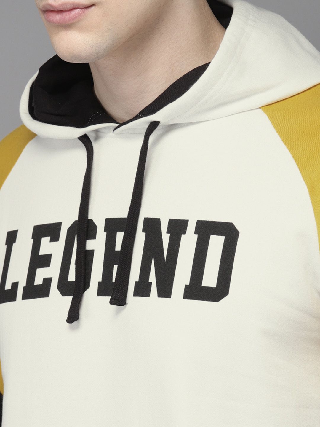 HERE&NOW Men White Printed Hooded Sweatshirt