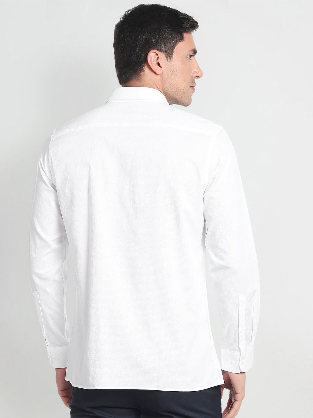  Arrow Textured Spread Collar Pure Cotton Formal Shirt