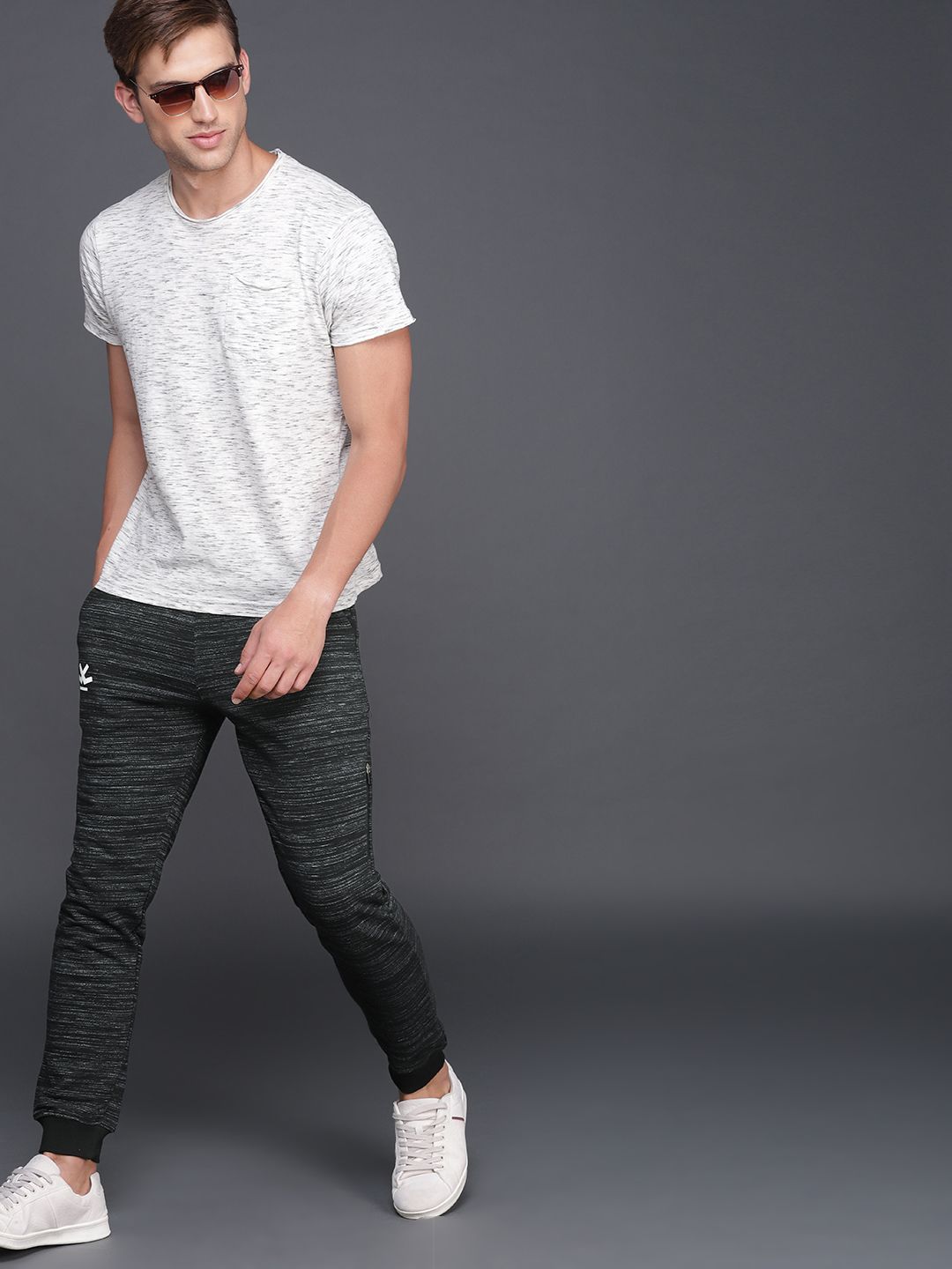  WROGN Men Black & Grey Joggers