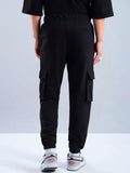  Bewakoof Plus Air 1.0 Men's Black Relaxed-Fit Cotton Cargo Joggers
