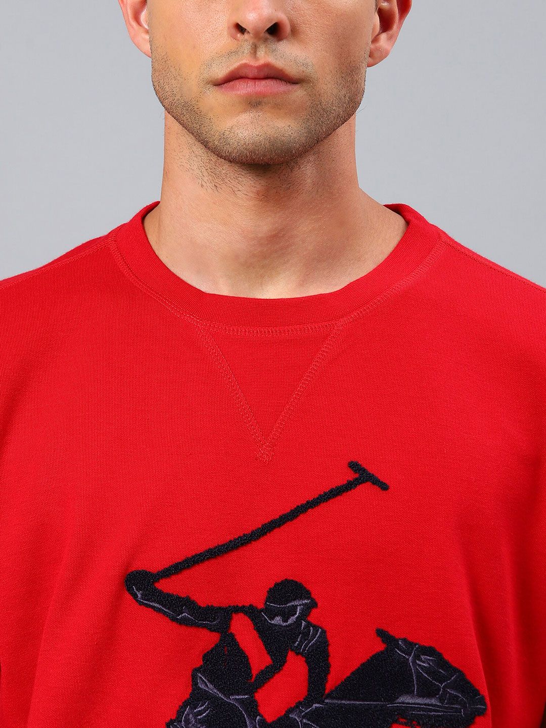  Beverly Hills Polo Club Men Red Printed Sweatshirt