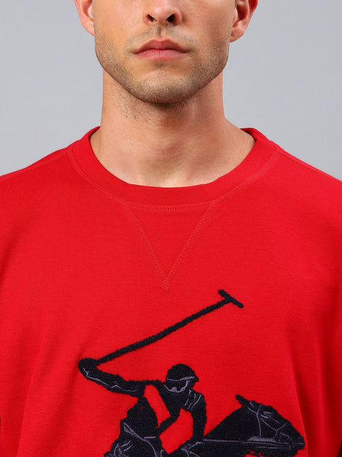  Beverly Hills Polo Club Men Red Printed Sweatshirt