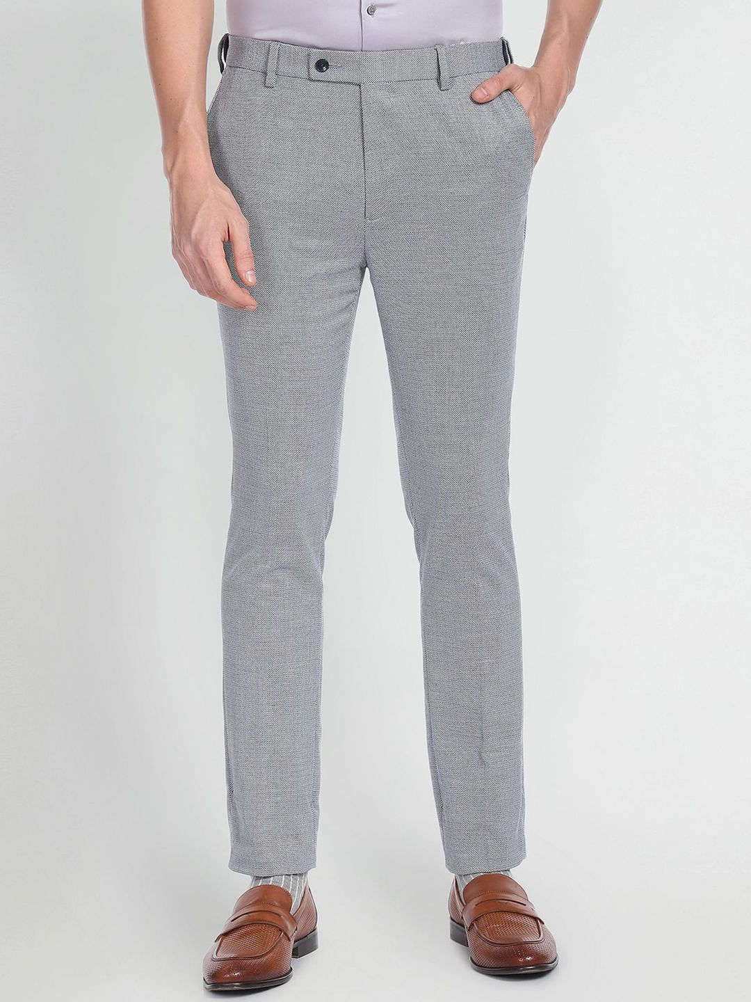  Arrow Men Mid-Rise Slim Fit Formal Trousers