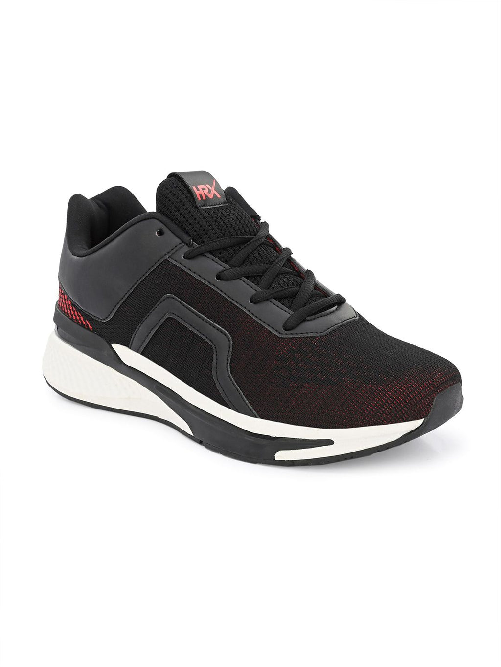  HRX By Hrithik Roshan Men Black & Red Mesh Memory Foam Non-Marking Running Shoes