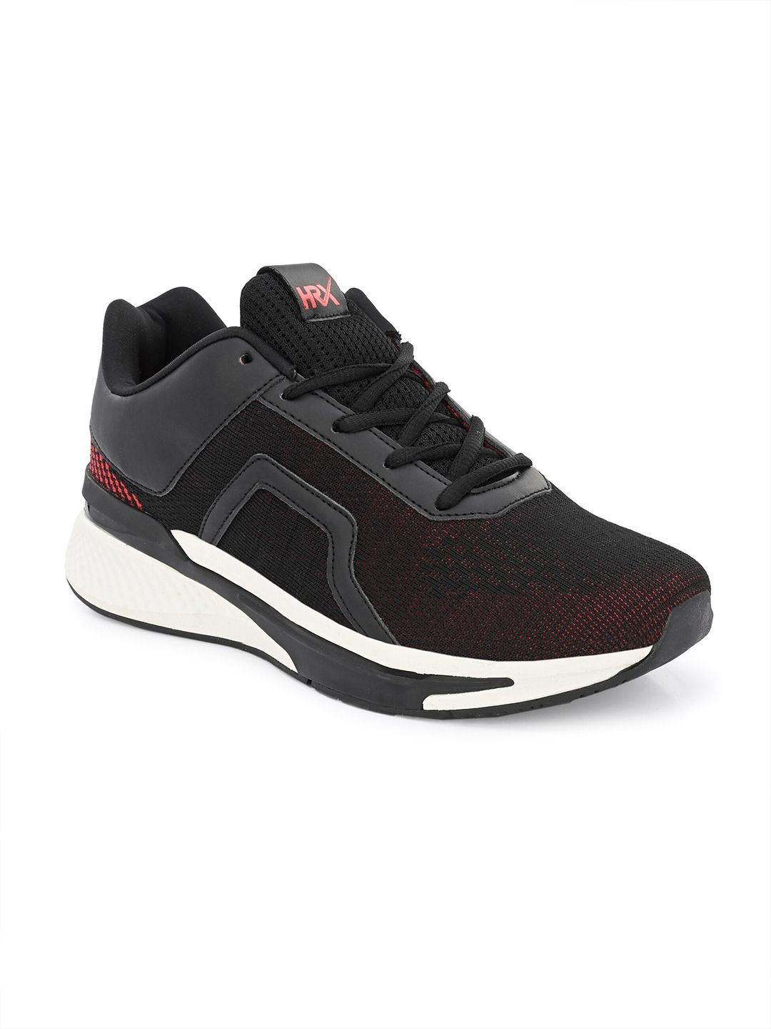  HRX By Hrithik Roshan Men Black & Red Mesh Memory Foam Non-Marking Running Shoes