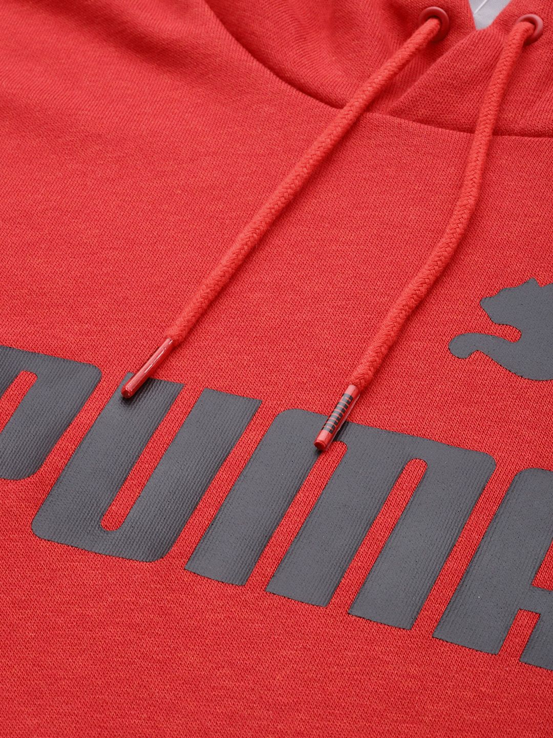  Puma Men Red Printed Hooded Essential Sweatshirt