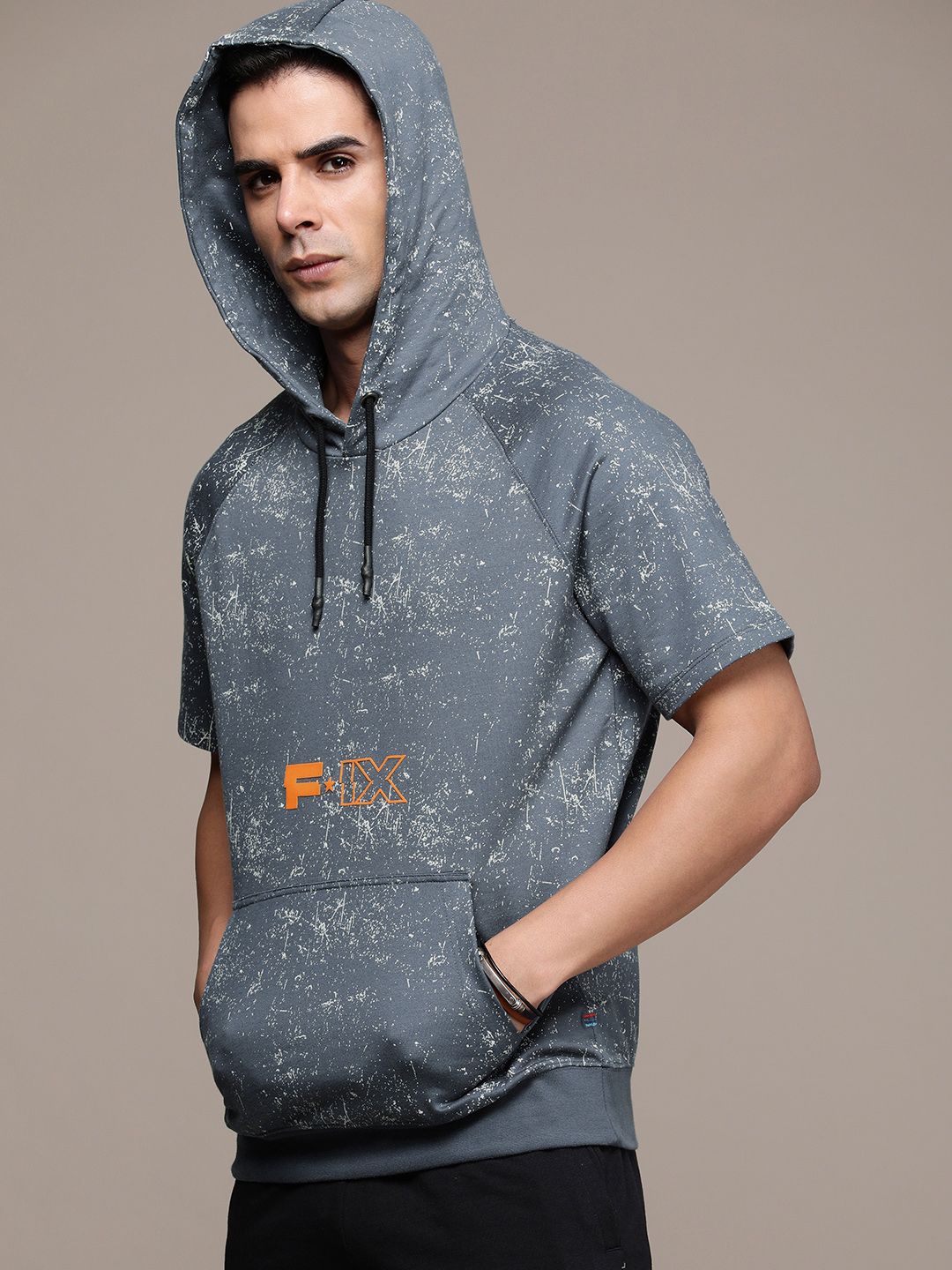  FORCE IX Pure Cotton Printed Hooded Sweatshirt