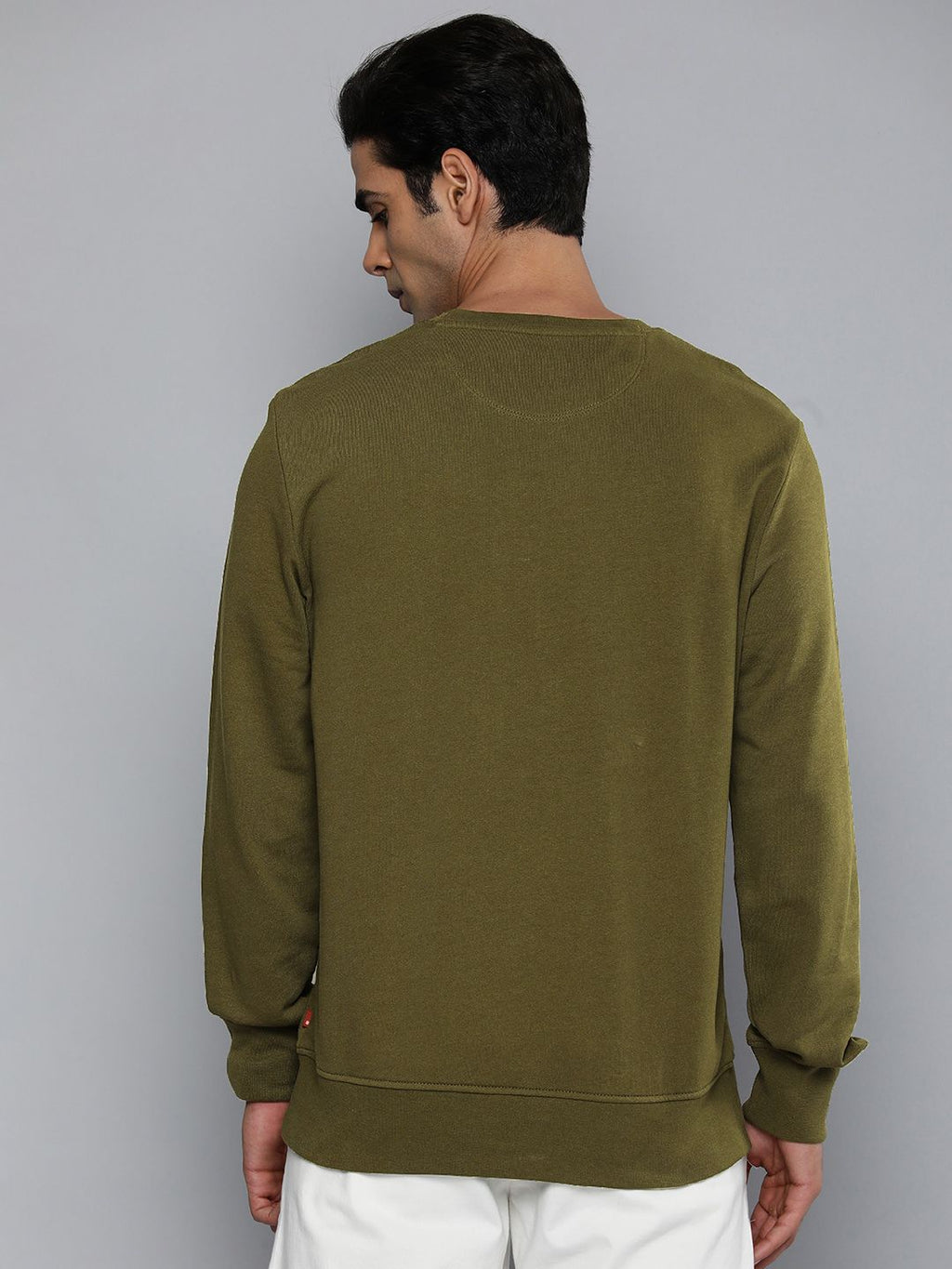  Levis Men Olive Green Printed Pure Cotton Sweatshirt