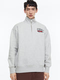  H&M Men Printed Relaxed Fit Zip-Top Sweatshirt