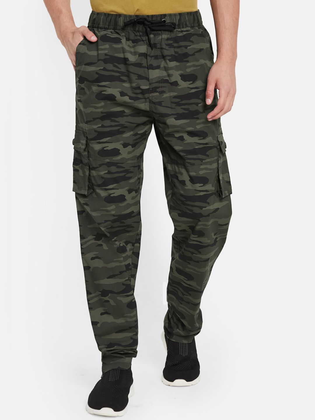  Octave Men Regular Fit Camouflage Printed Pure Cotton Track Pants