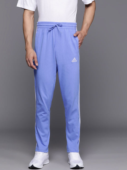  ADIDAS Men Essential Single Jersey Tapered Fit Open Hem 3-Striped Track Pants