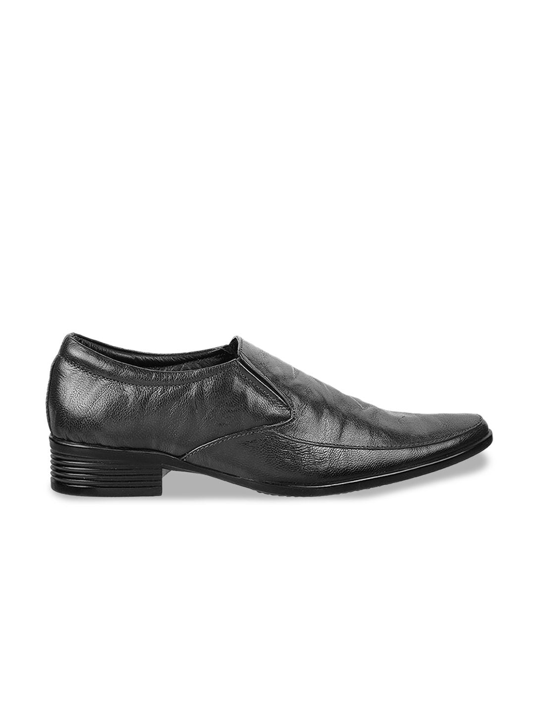  Metro Men Textured Formal Slip-On Shoes