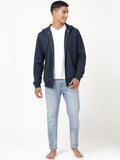  Jockey Men Blue Hooded Sweatshirt