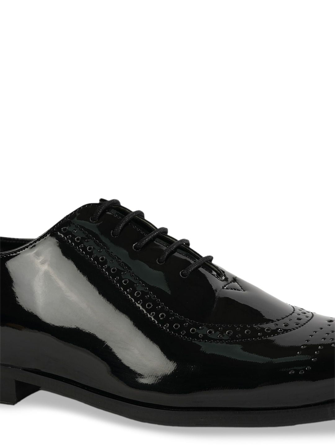  MONKSTORY Men Glossy Classic Textured Patent Leather Formal Oxfords