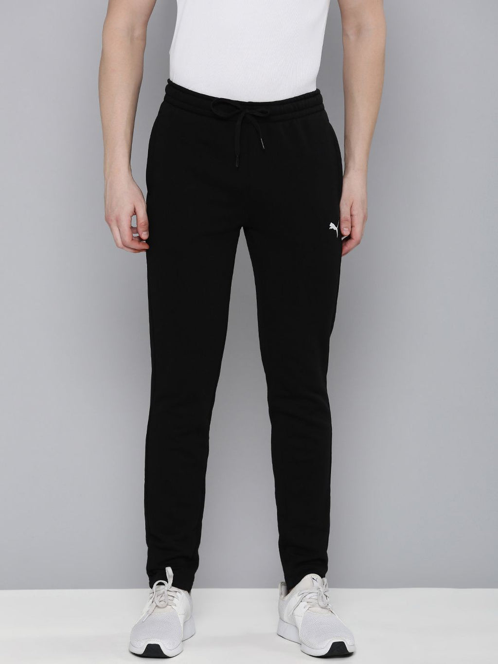  Puma Men Solid Slim Fit Zippered Knitted Track Pants