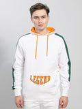  Snitch White And Green Typography Printed Hooded Cotton Sweatshirt